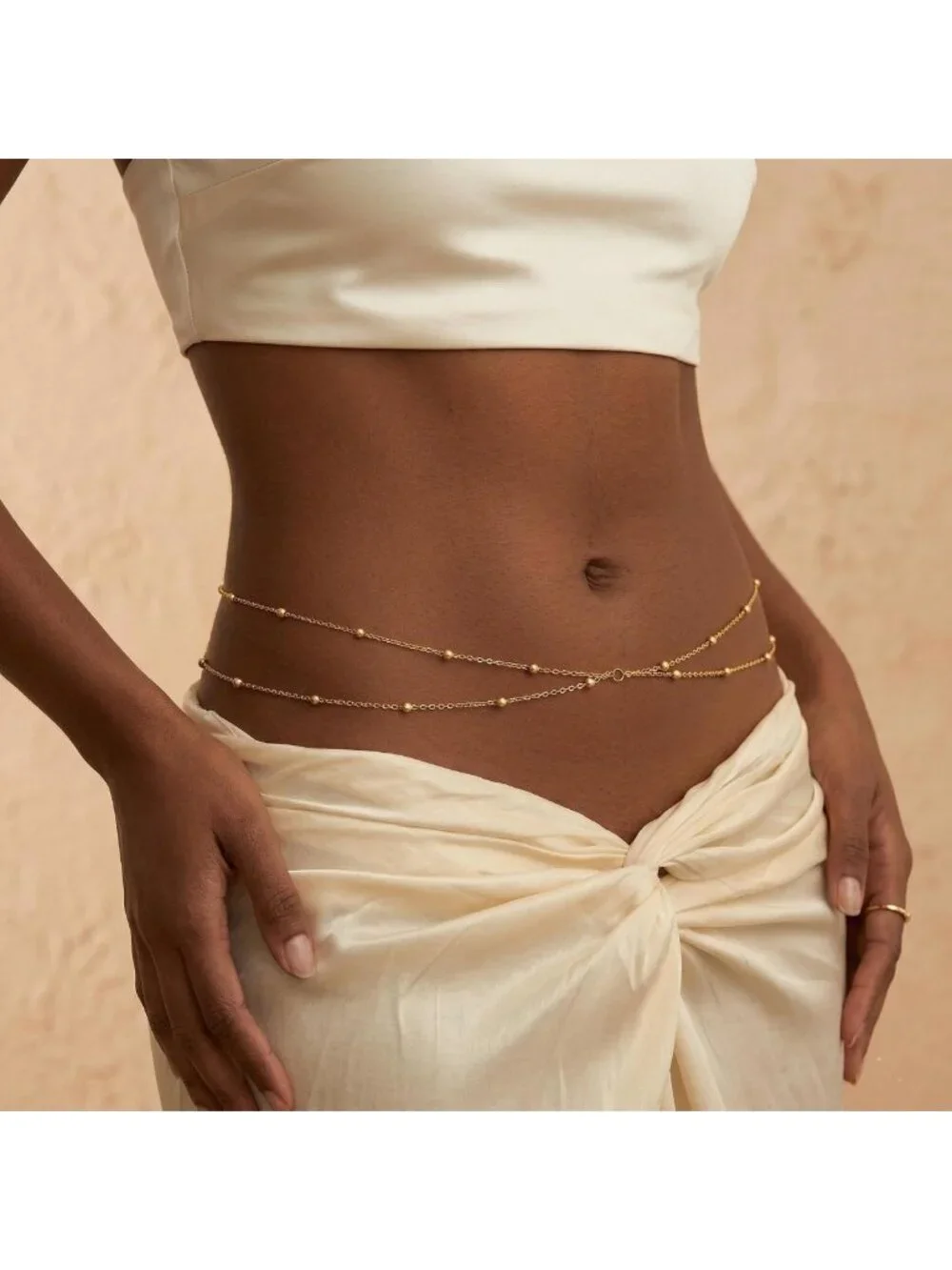 Dainty 14k Gold Plated Waist Beads & Body Chain - Summer Beach Jewelry